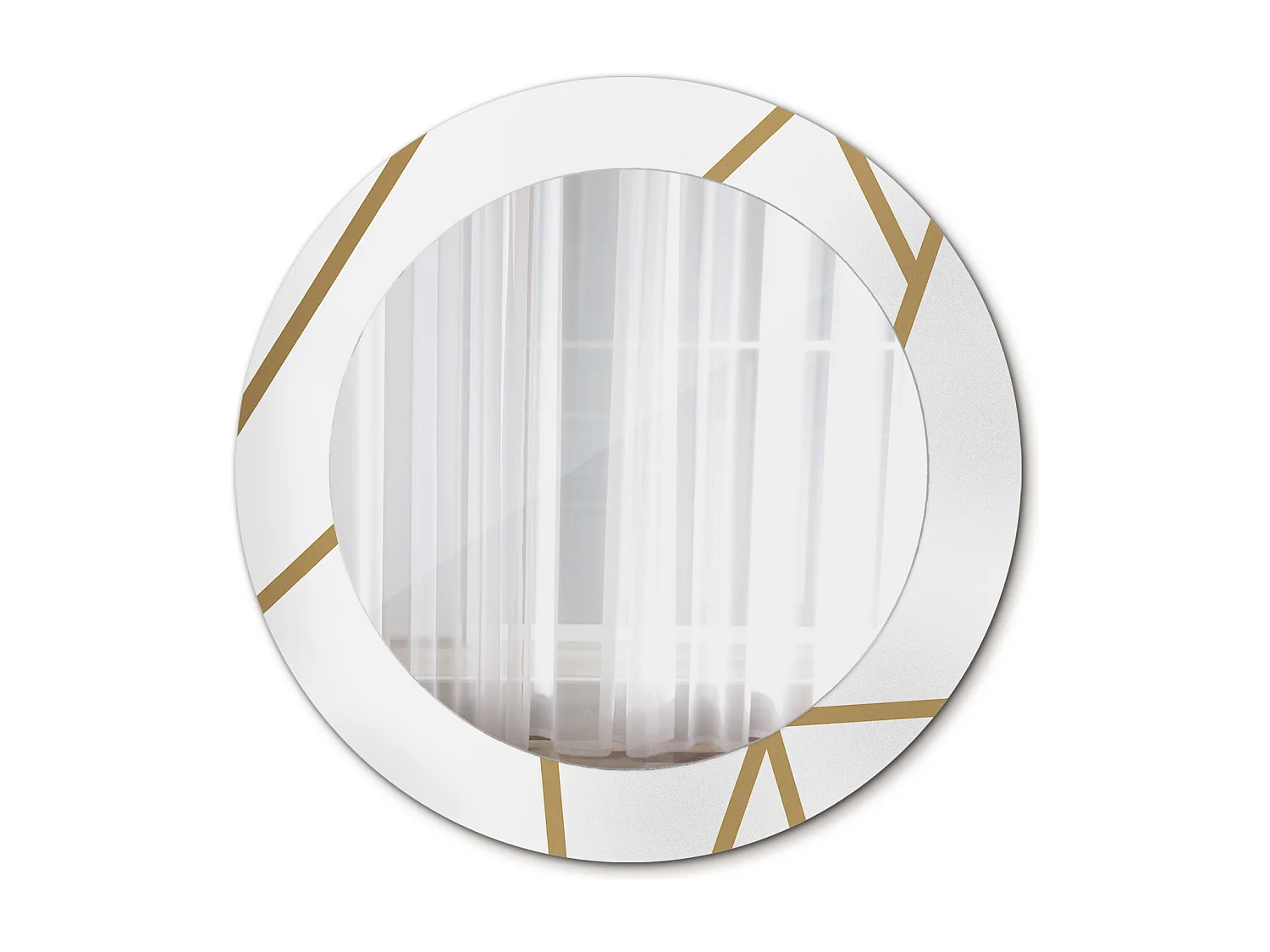 Miroir rond décoratif - Composition linéaire - 70 cm