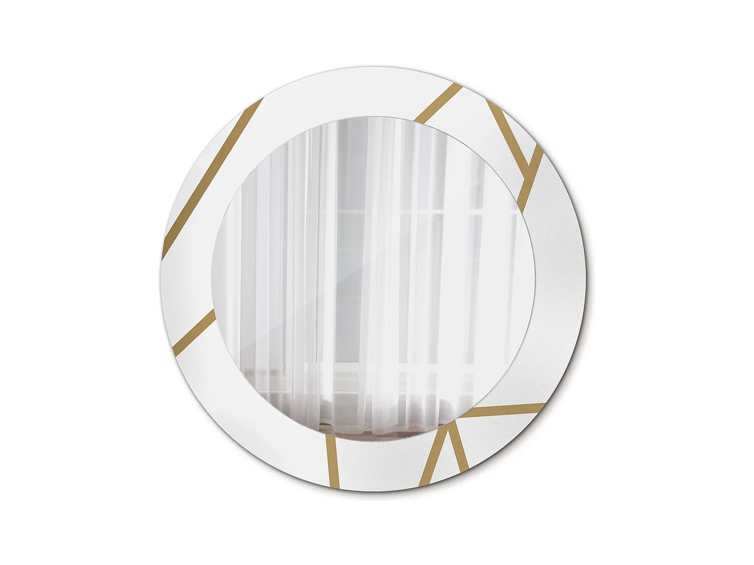 Miroir rond décoratif - Composition linéaire - 70 cm