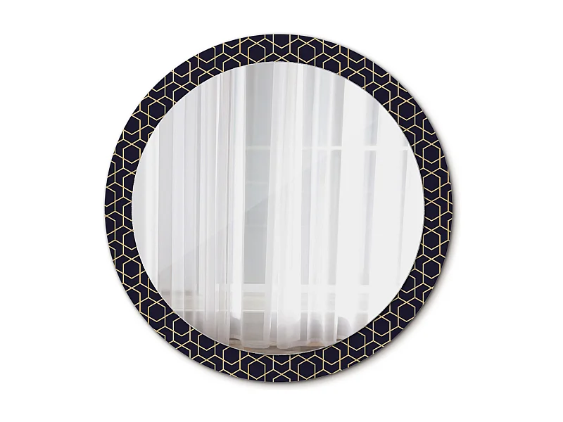 Decoratieve ronde spiegel - Abstracte geometrie - 90 cm