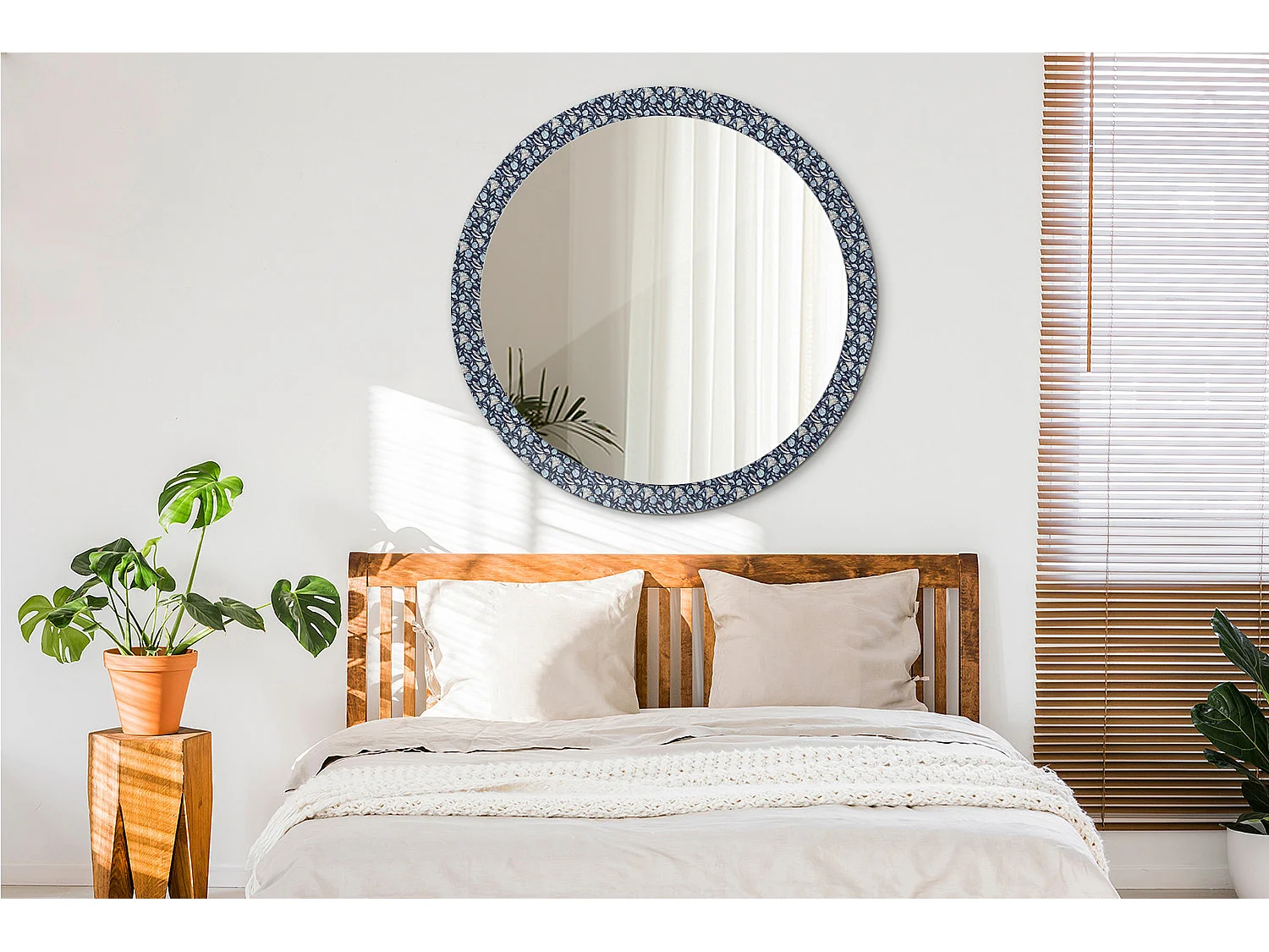 Runder dekorativer Spiegel - Boho-Motiv - 100 cm