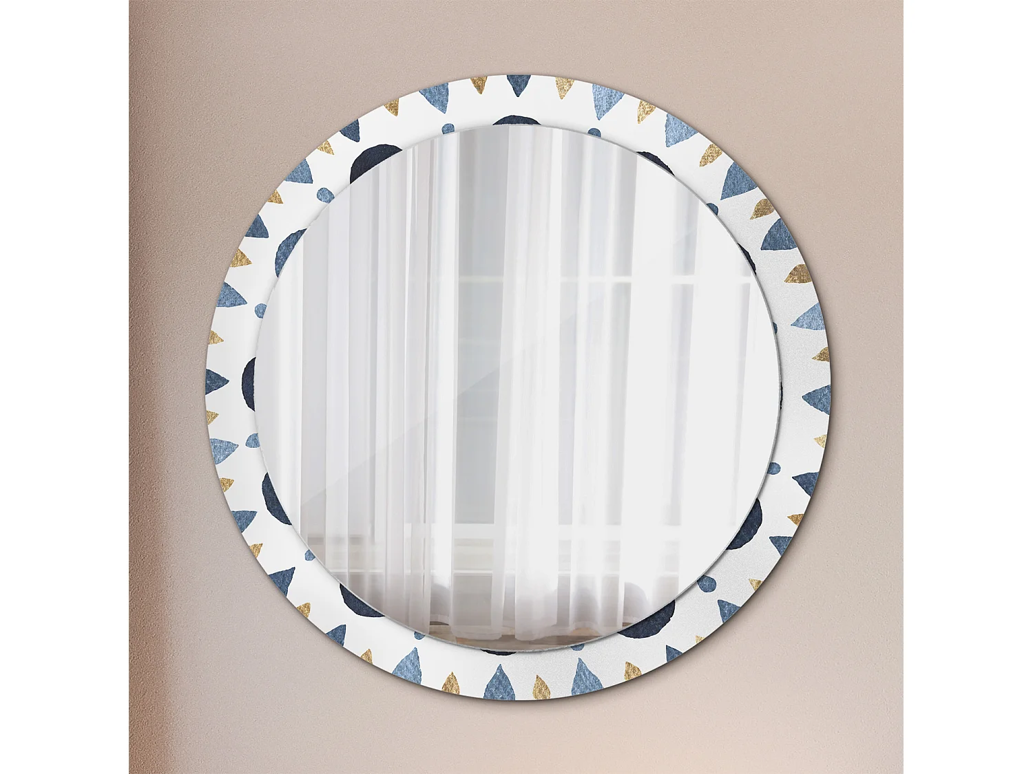 Dekorativer runder Spiegel - Mandala-Mond - 90 cm