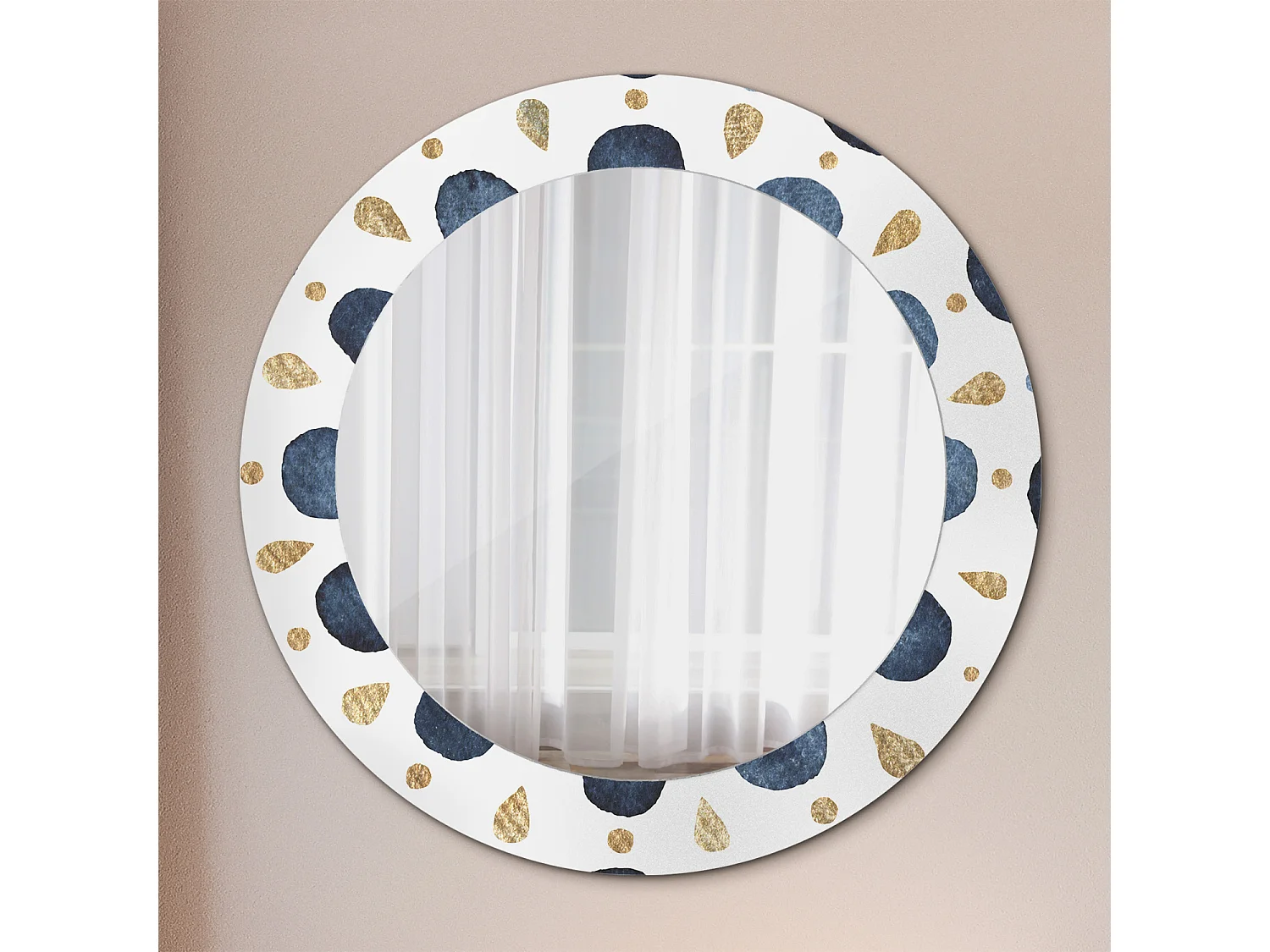 Dekorativer runder Spiegel - Mandala-Mond - 60 cm