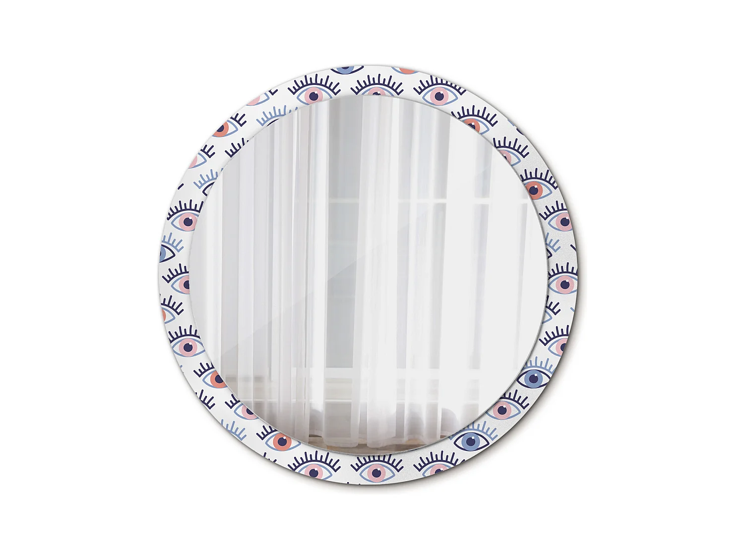 Miroir rond décoratif - Yeux - 100 cm
