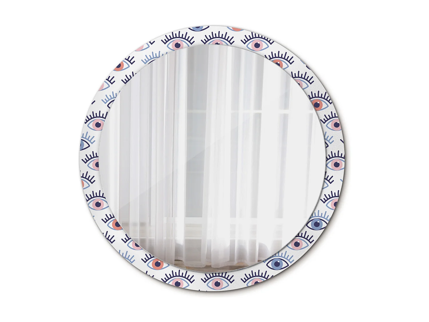 Miroir rond décoratif - Yeux - 100 cm