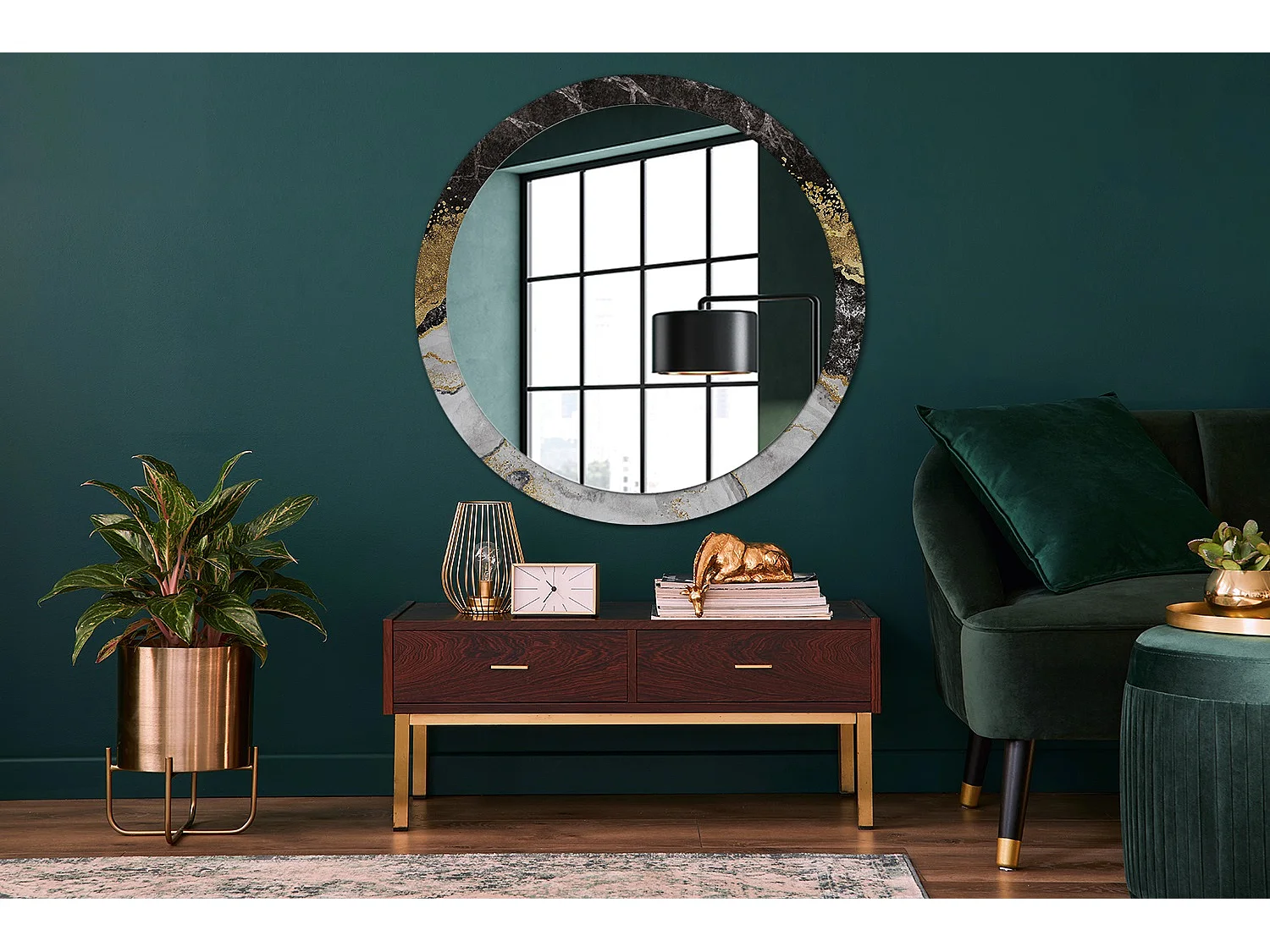 Dekorativer runder Spiegel - Marble Loft - 100 cm