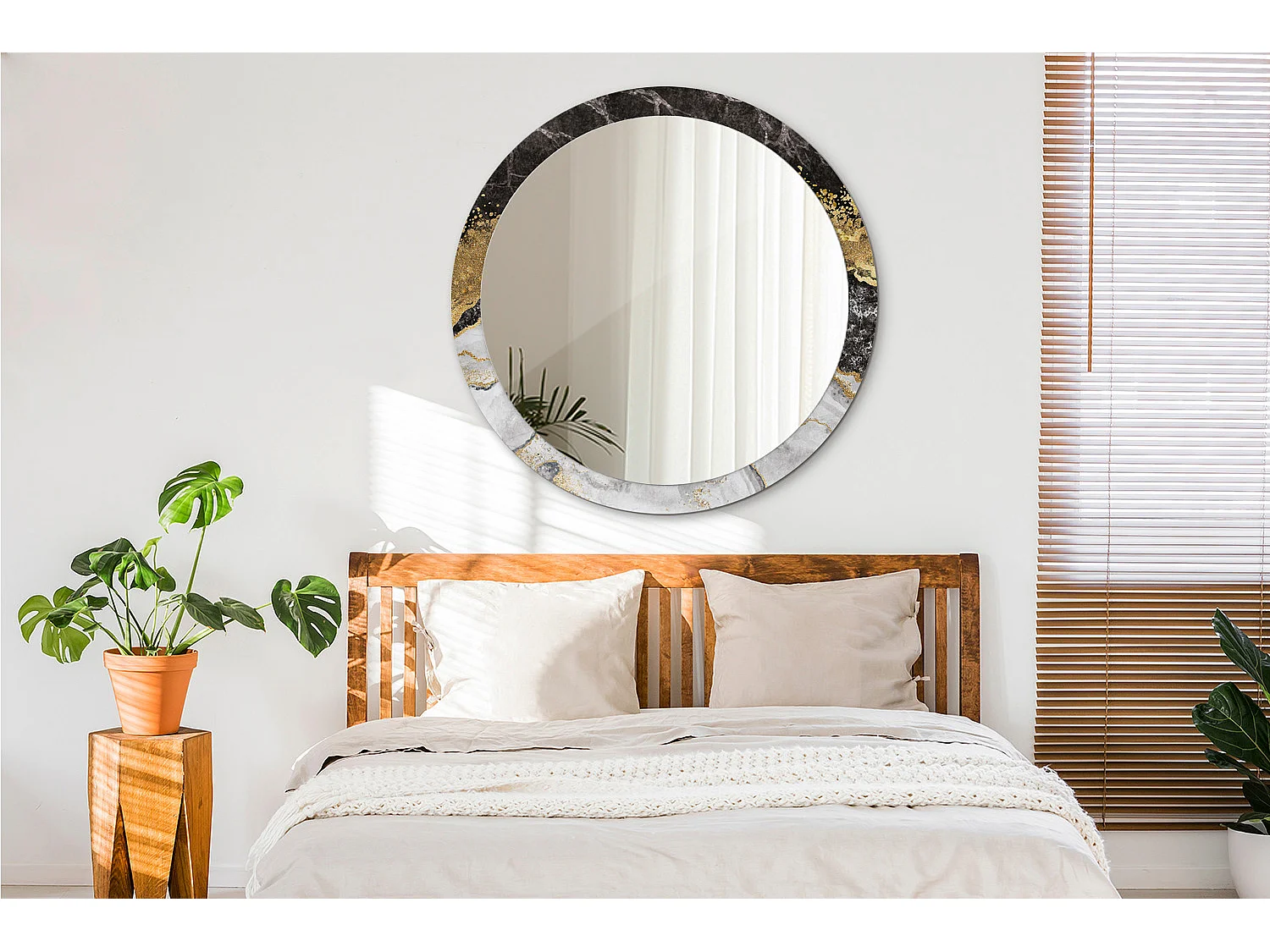 Dekorativer runder Spiegel - Marble Loft - 100 cm