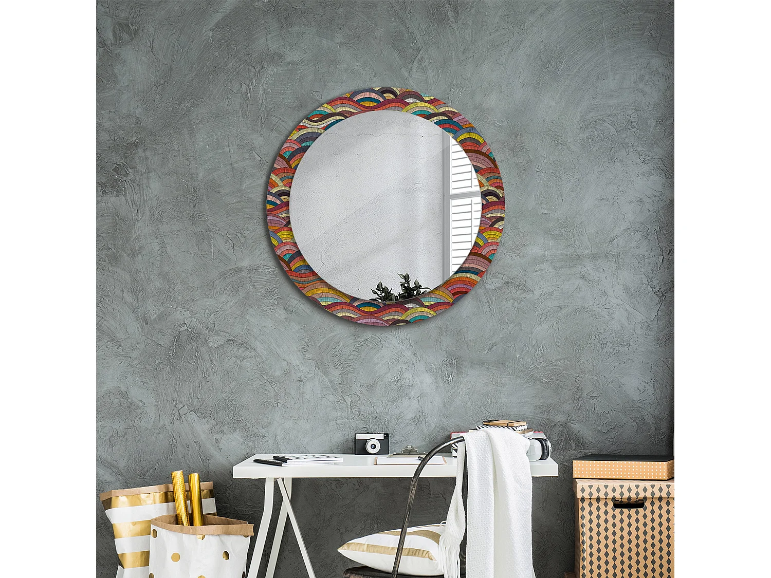 Miroir rond décoratif - Ornement - 70 cm