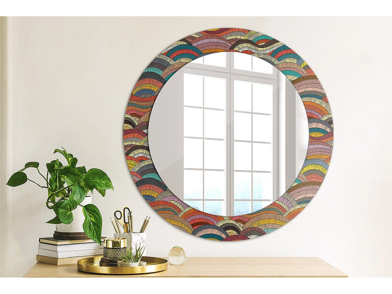 Miroir rond décoratif - Ornement - 70 cm