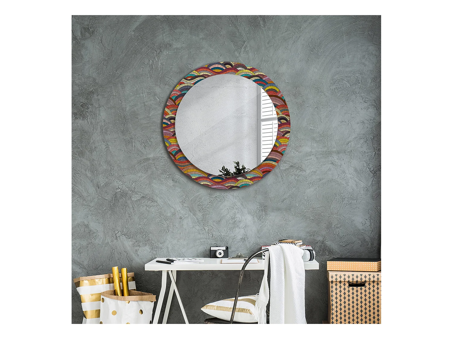 Miroir rond décoratif - Ornement - 70 cm