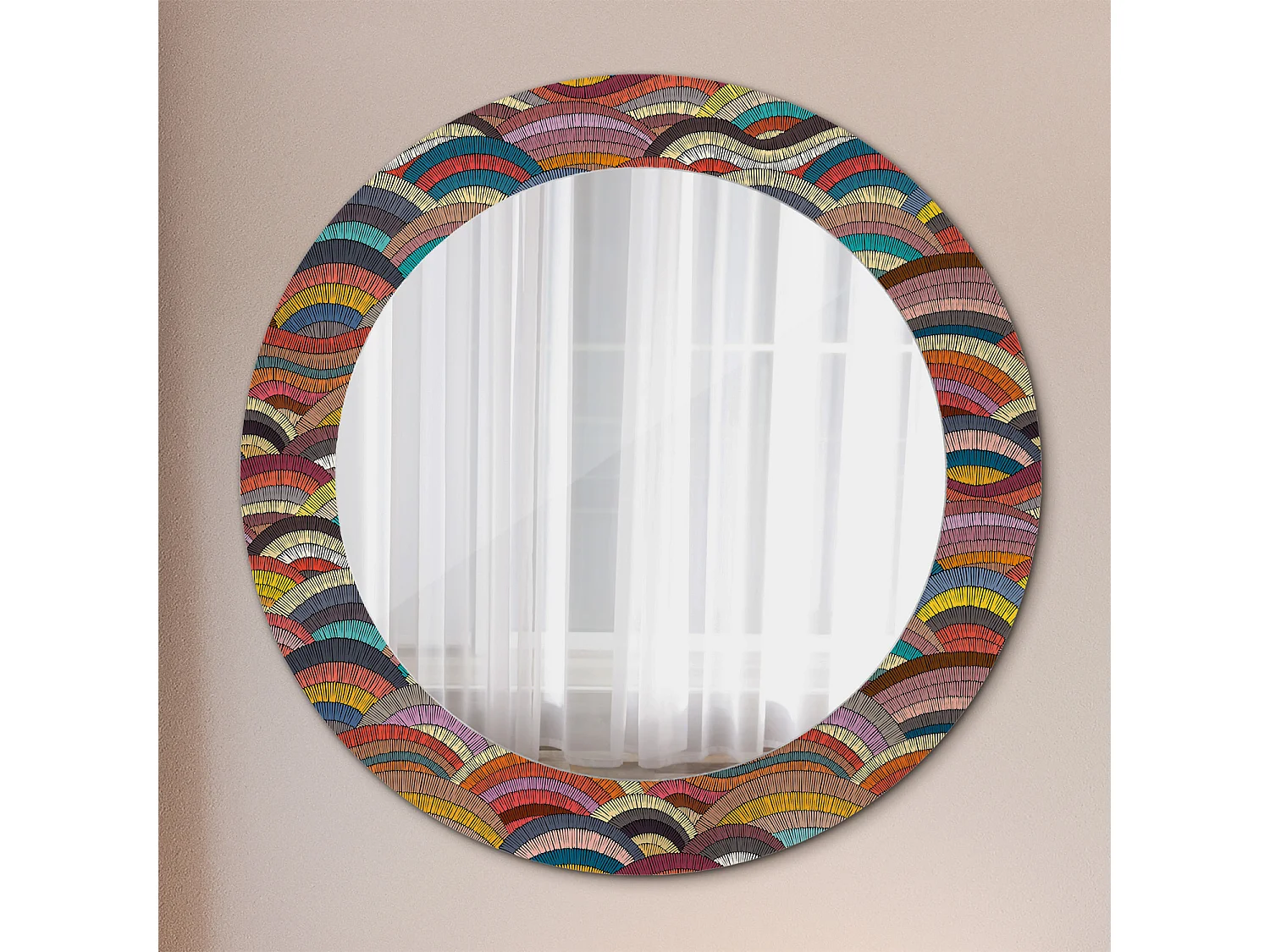 Miroir rond décoratif - Ornement - 70 cm