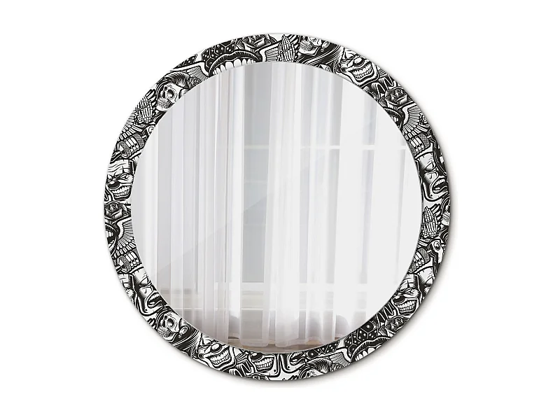 Runder dekorativer Spiegel - Clown-Graffiti - 90 cm