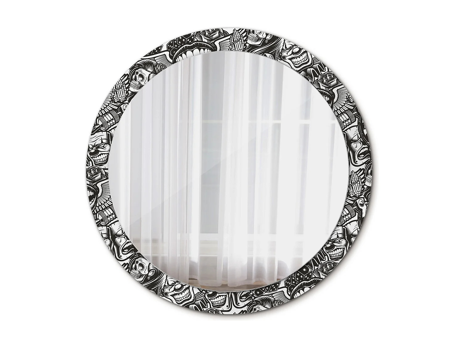 Runder dekorativer Spiegel - Clown-Graffiti - 90 cm