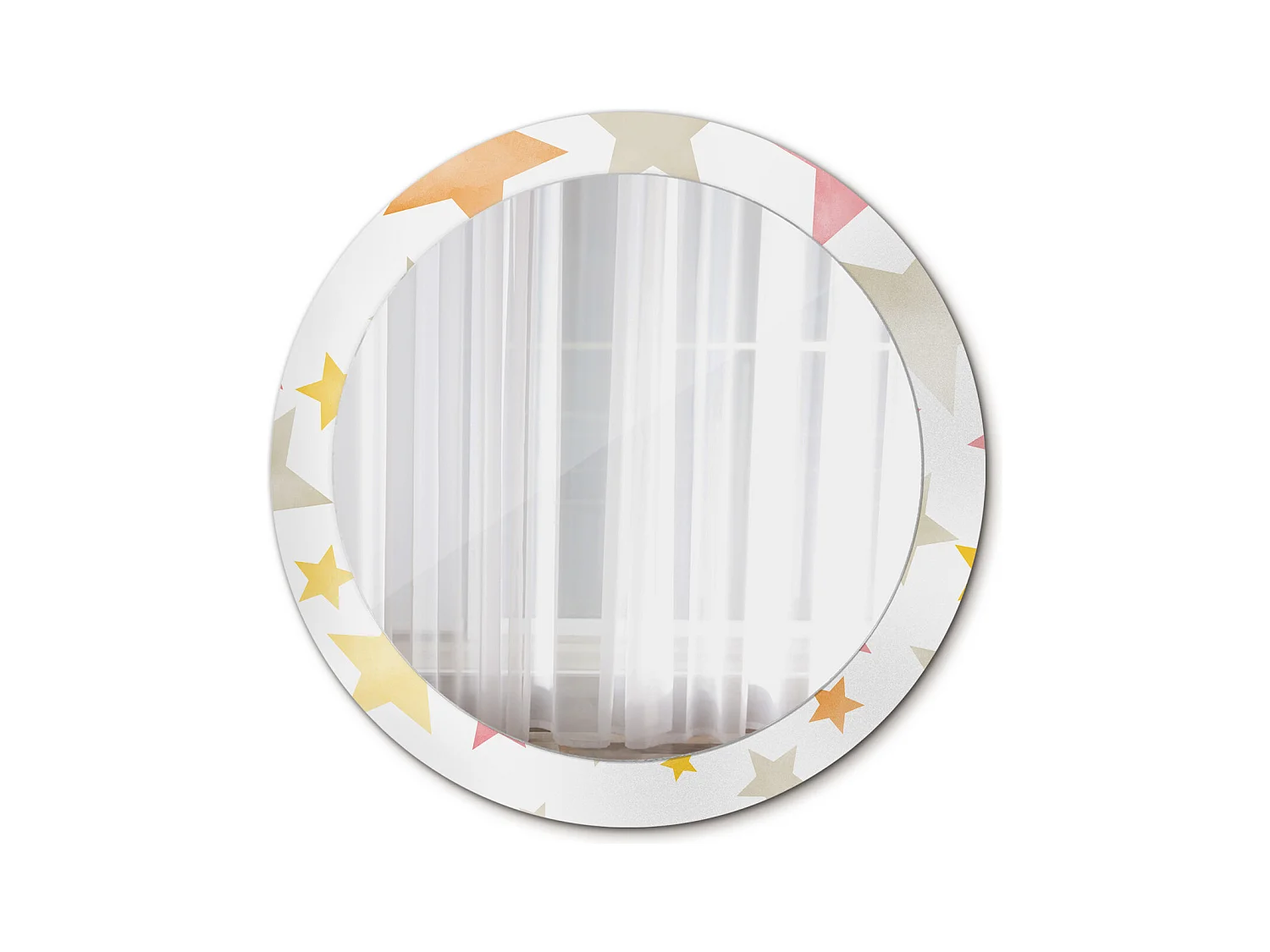 Runder dekorativer Spiegel - Pastellsterne - 80 cm