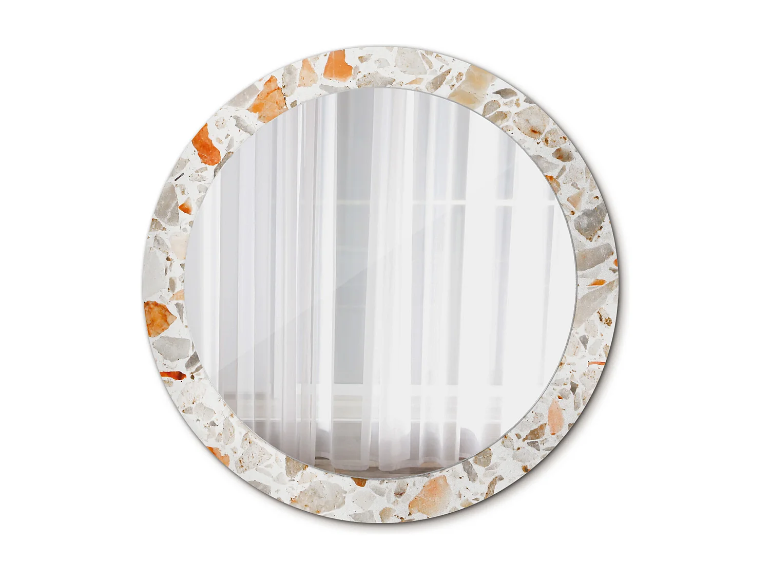 Runder dekorativer Spiegel - Terrazzo-Stil - 80 cm