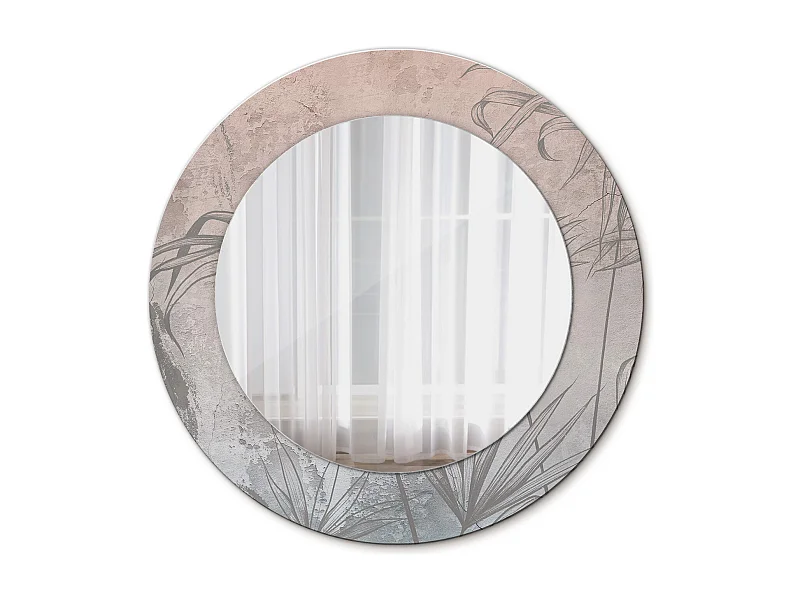 Dekorativer runder Spiegel - Tropische Blumen - 50 cm