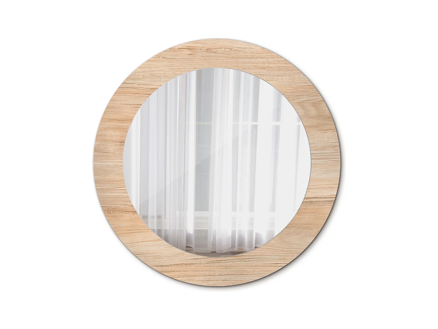 Miroir rond décoratif - Bois - 60 cm