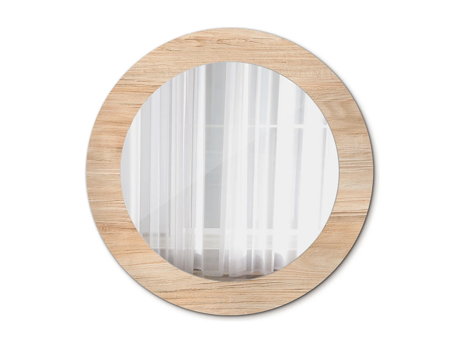 Ronde decoratieve spiegel - hout - 60 cm