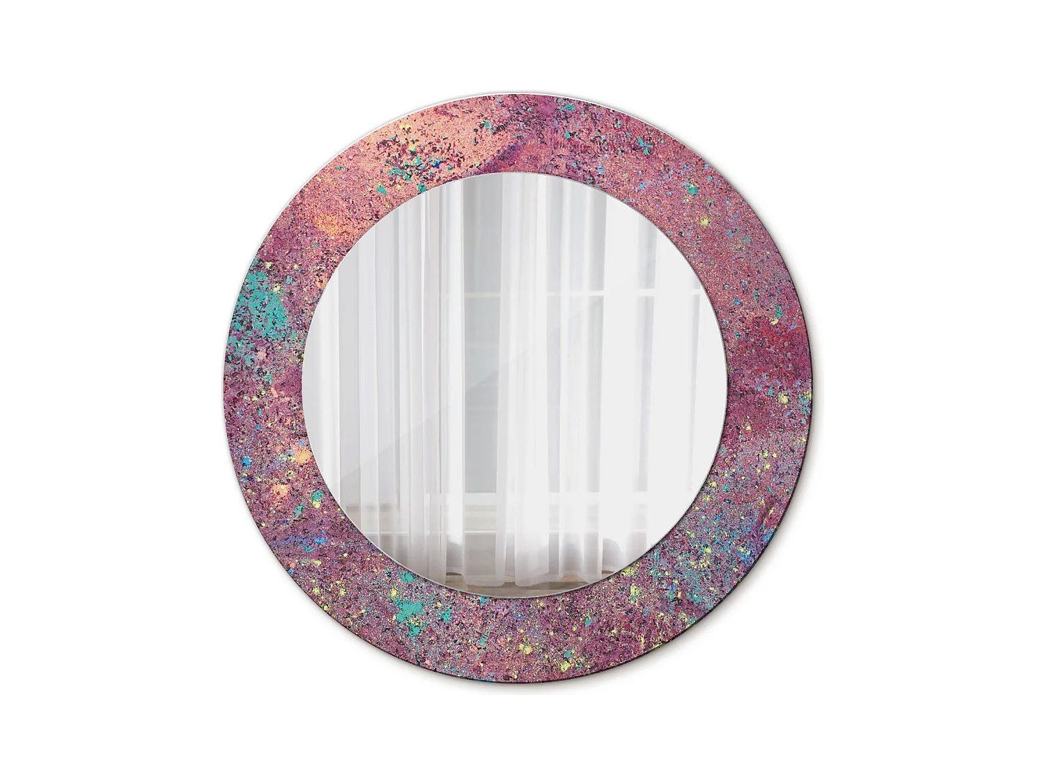 Miroir rond décoratif - Festival de couleurs - 50 cm