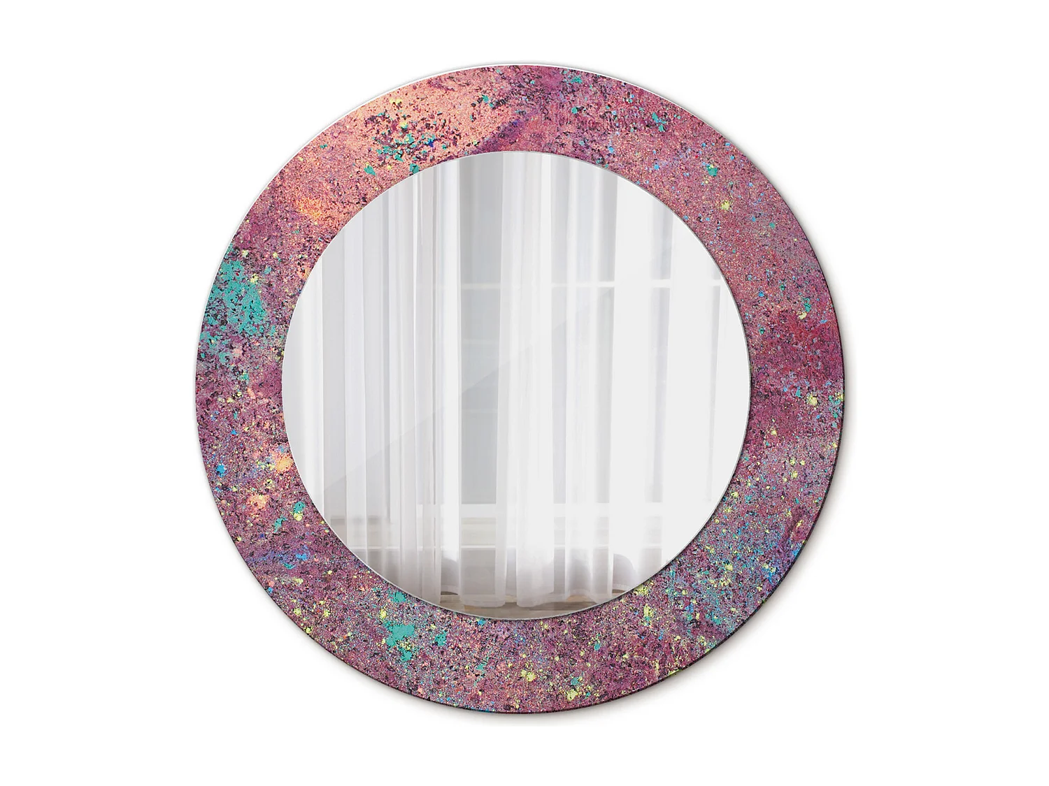 Miroir rond décoratif - Festival de couleurs - 50 cm