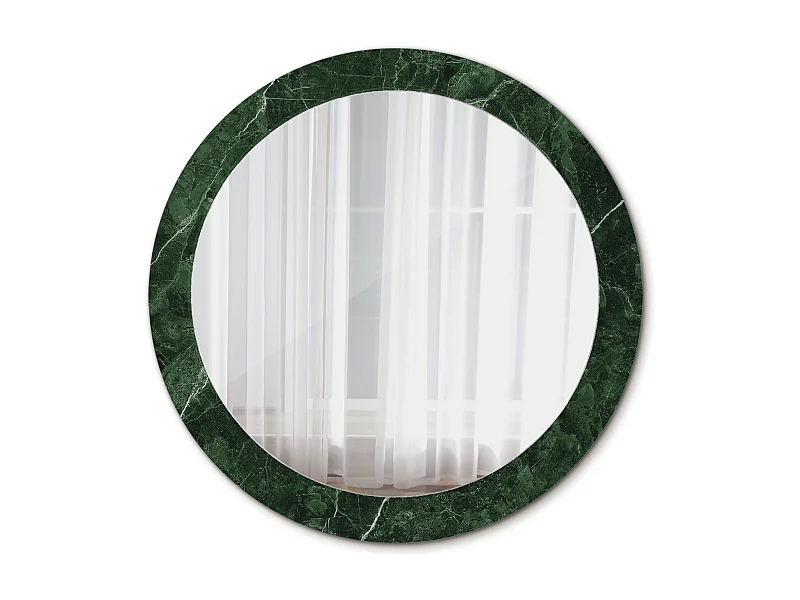 Runder dekorativer Spiegel - Grüner Marmor - 80 cm