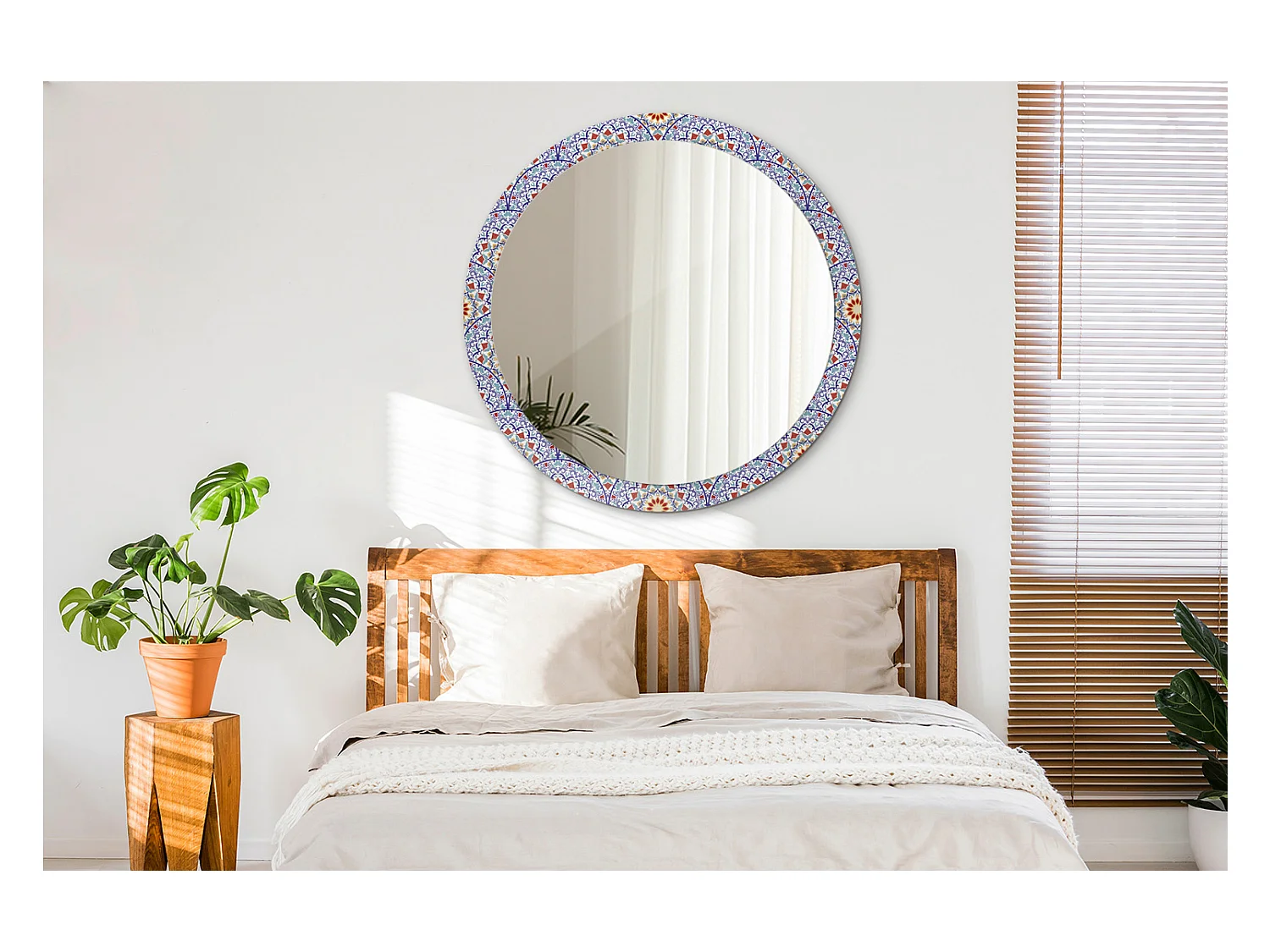 Dekorativer runder Spiegel - Orientalische Komposition - 100 cm