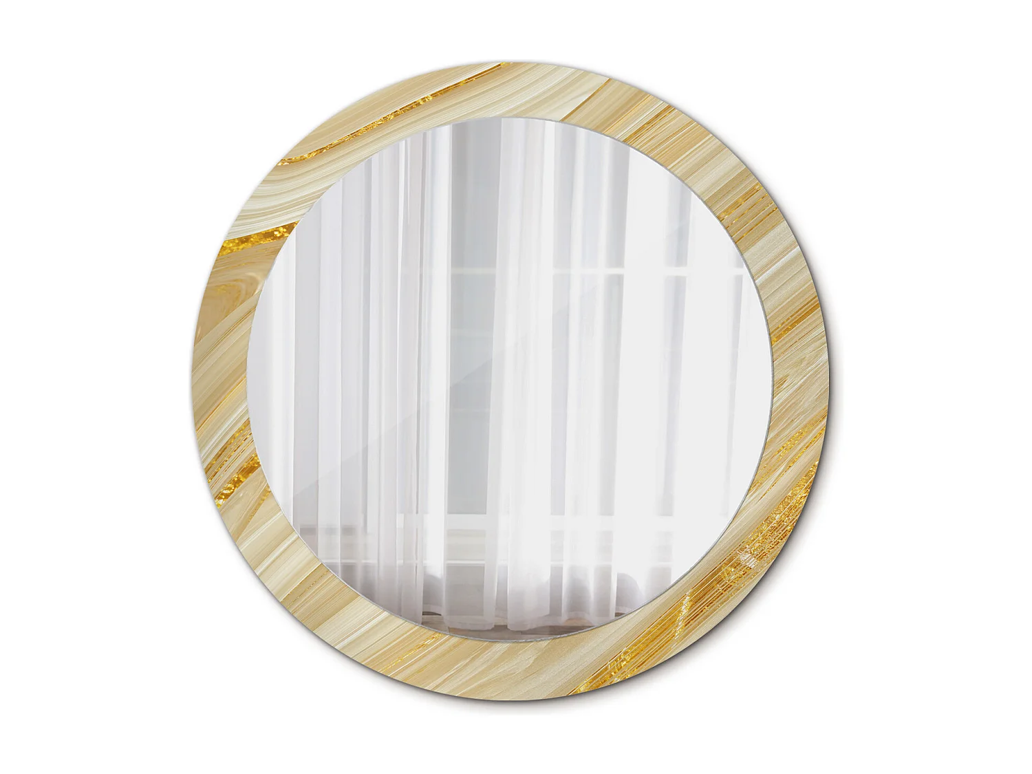 Decoratieve ronde spiegel - abstract patroon - 80 cm