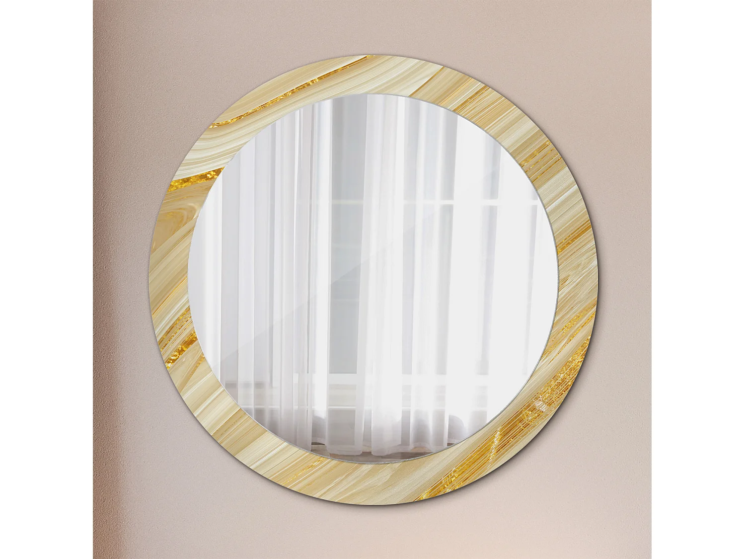 Decoratieve ronde spiegel - abstract patroon - 80 cm