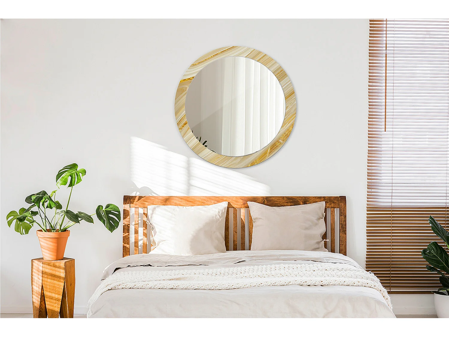 Decoratieve ronde spiegel - abstract patroon - 80 cm