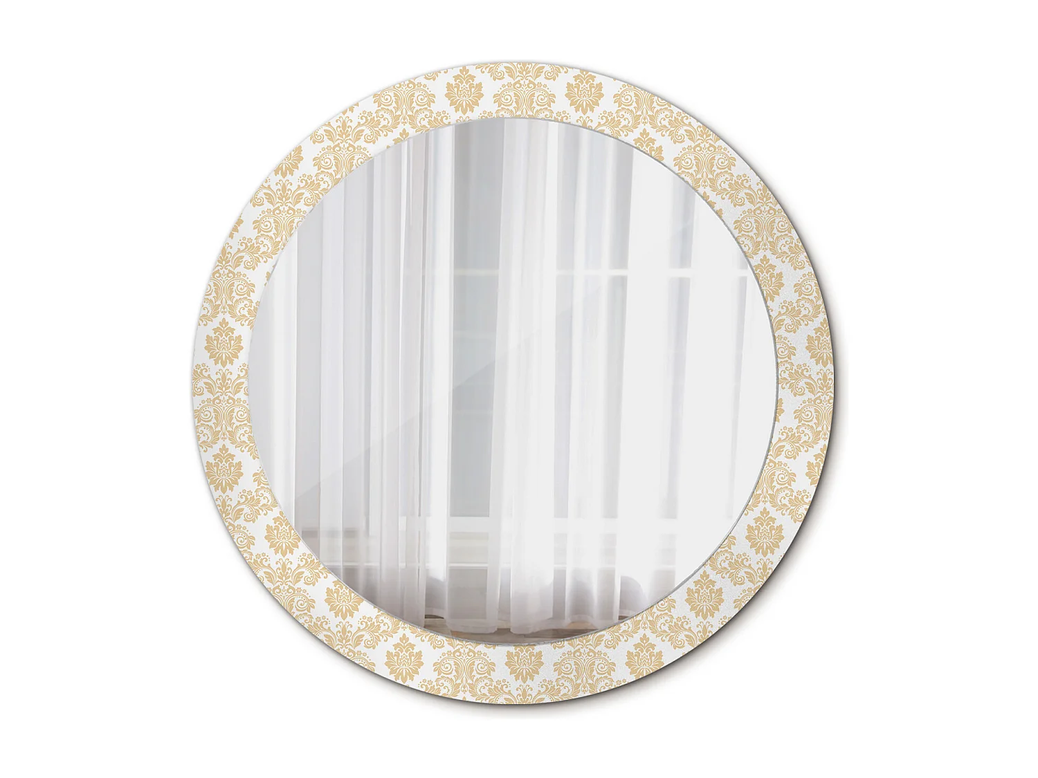 Miroir rond décoratif - Motif baroque - 80 cm