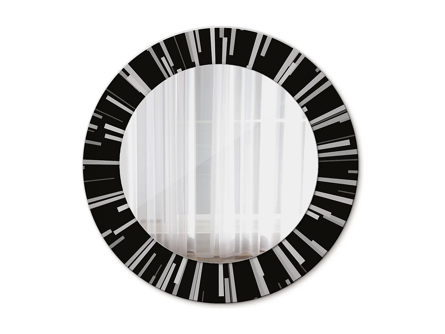 Miroir rond décoratif - Composition rayonnante - 50 cm