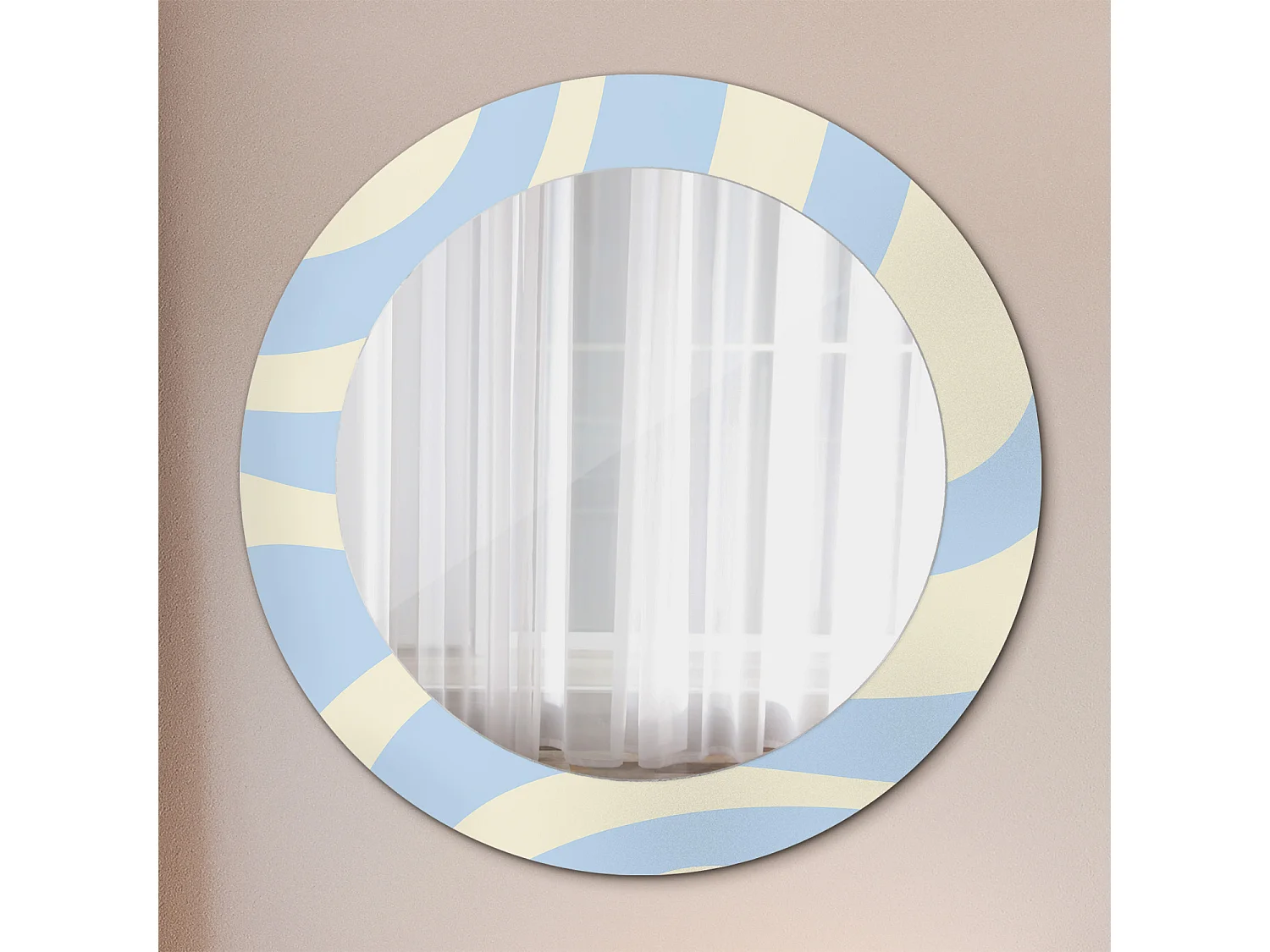 Decoratieve ronde spiegel - abstracte vorm - 60 cm