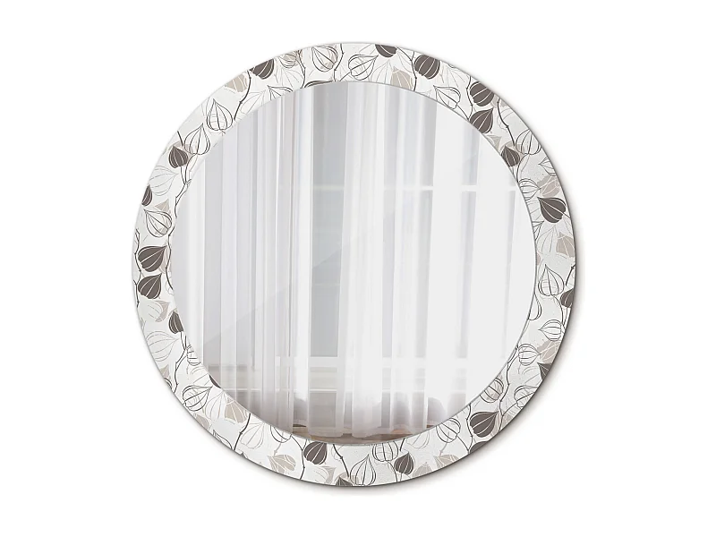 Runder dekorativer Spiegel - Abstraktes Blumenmuster - 80 cm