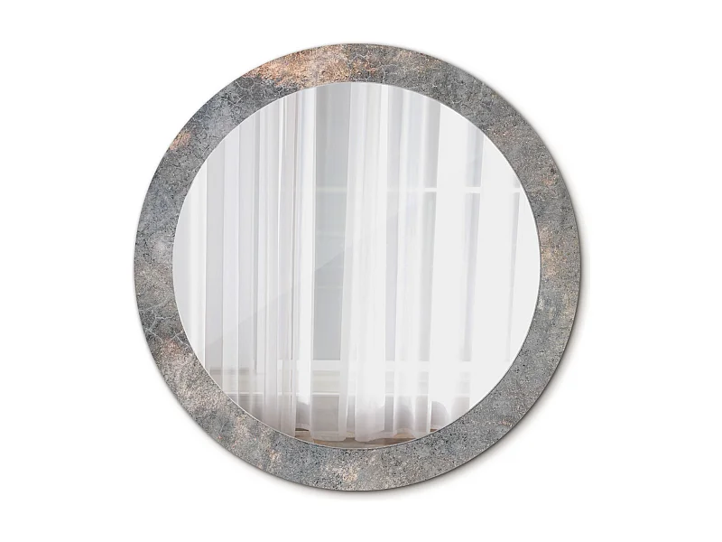 Dekorativer runder Spiegel - Vintage-Beton - 80 cm
