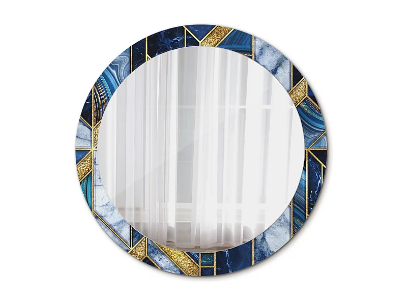 Dekorativer runder Spiegel – Moderner Marmor – 80 cm