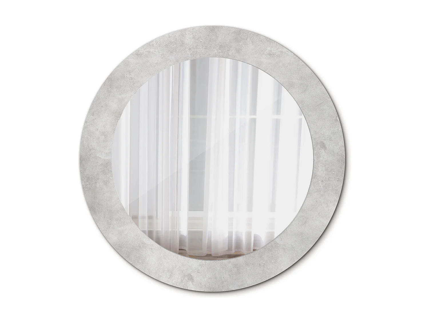 Ronde decoratieve spiegel - betonstructuur - 60 cm