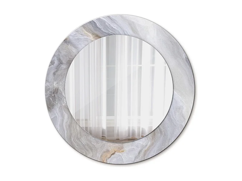 Runder dekorativer Spiegel - Abstrakter Marmor - 50 cm