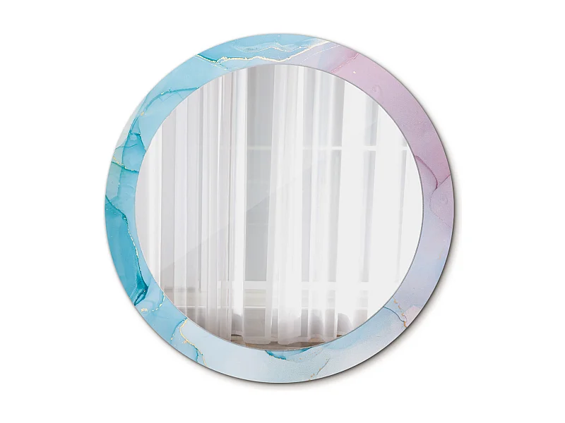 Dekorativer runder Spiegel – Marmor-Stil – 80 cm