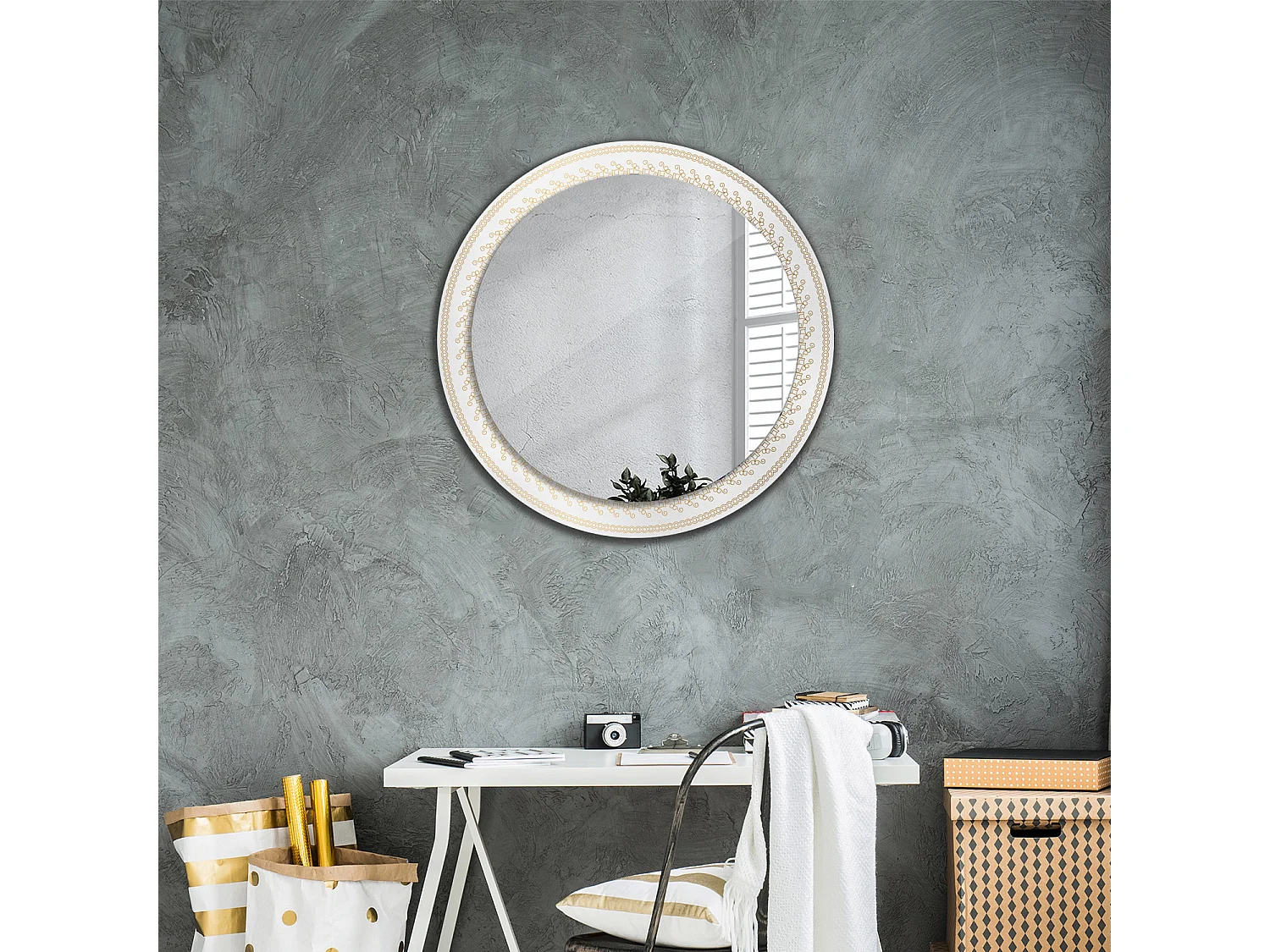 Decoratieve ronde spiegel - Indian Mandala - 80 cm