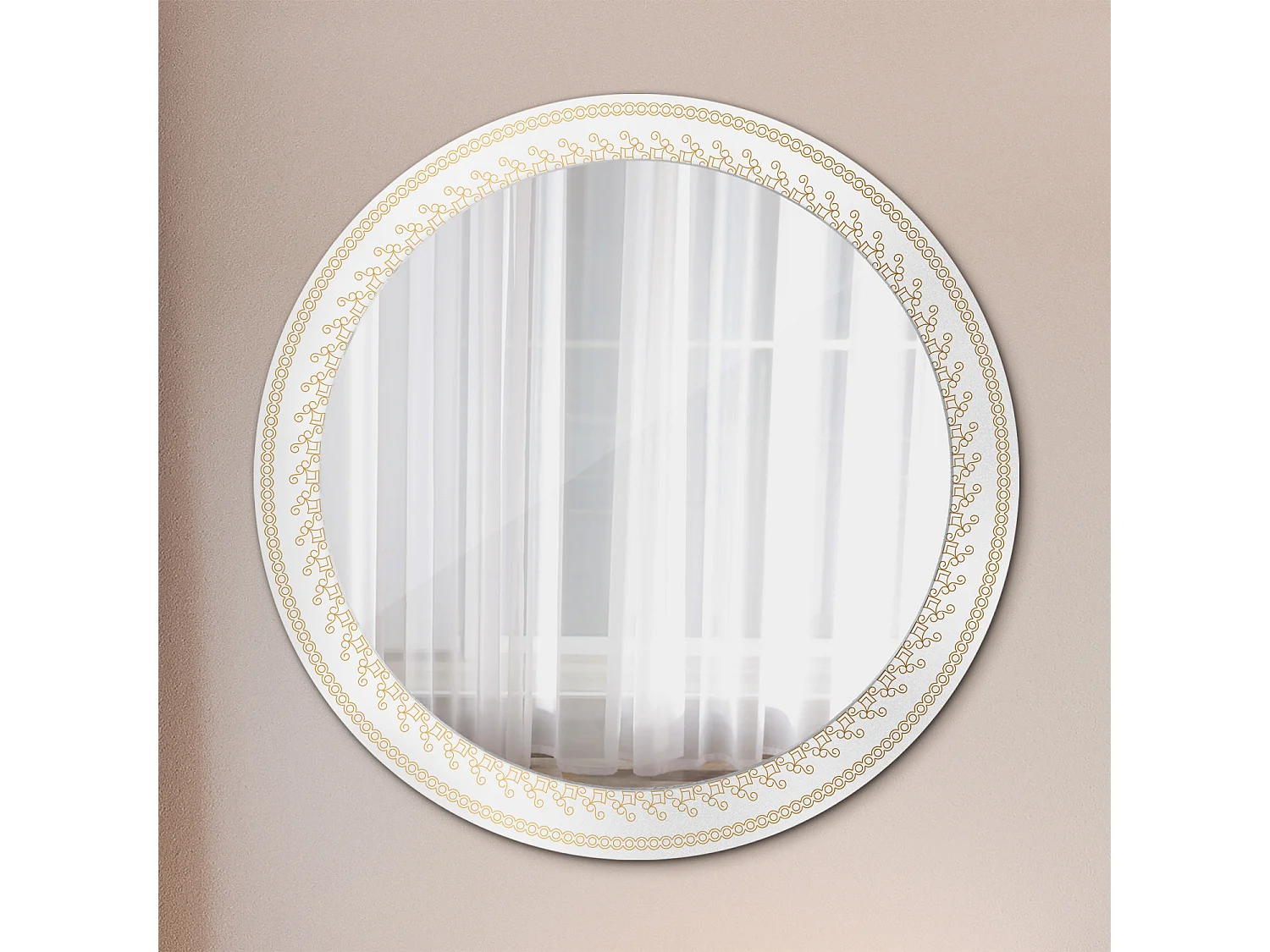 Miroir rond décoratif - Mandala indien - 80 cm