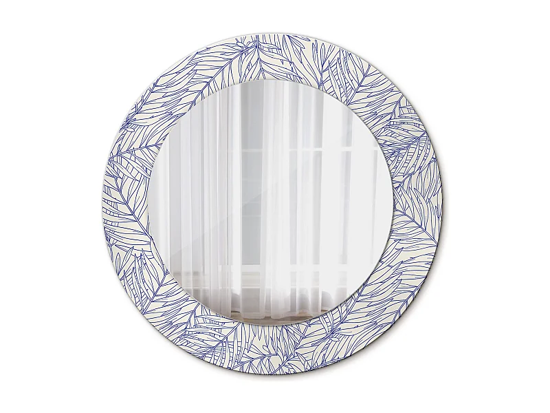 Dekorativer runder Spiegel - Tropischer Palmenumriss - 50 cm