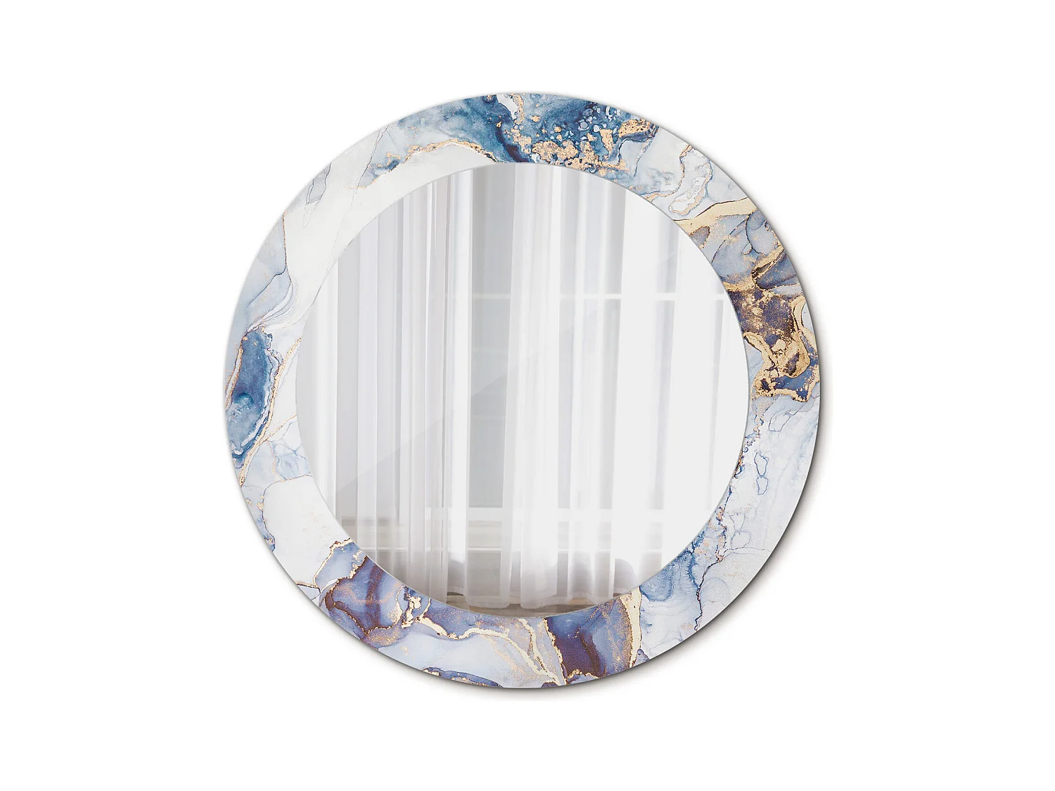 Miroir rond décoratif - Art abstrait - 60 cm
