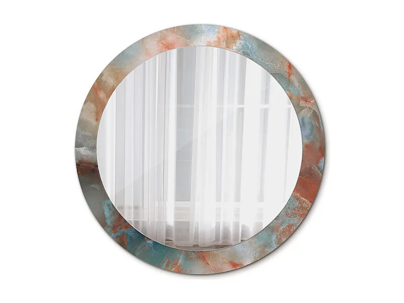 Miroir rond décoratif - Marbre Onyx - 80 cm