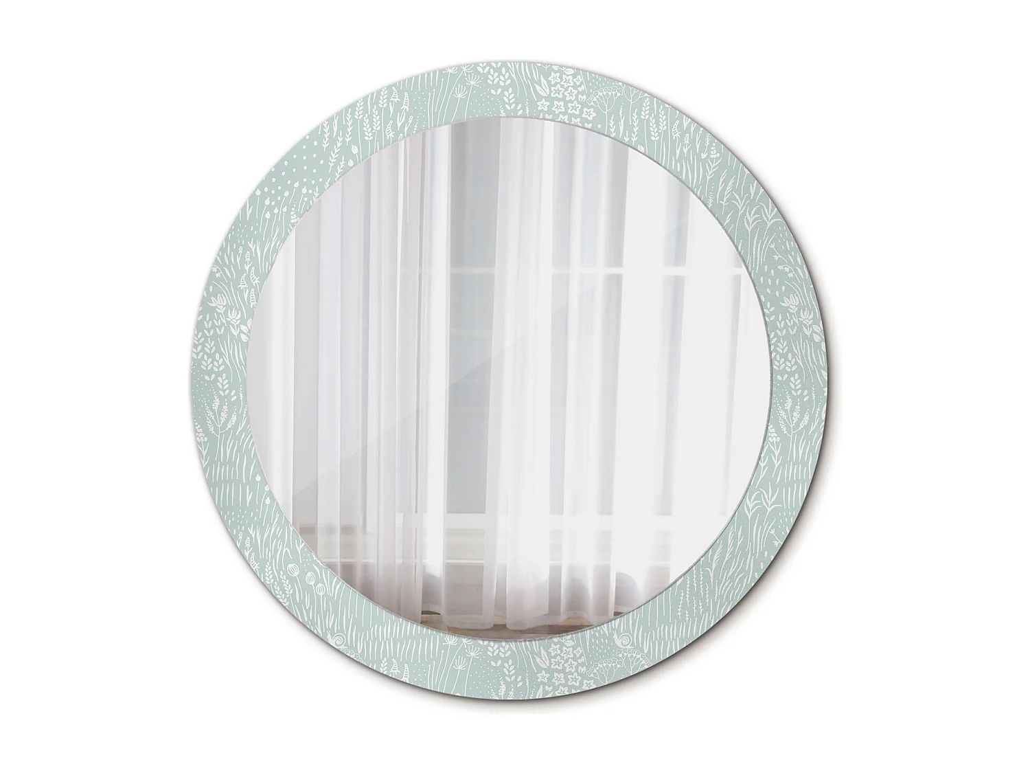 Miroir rond décoratif - Escargot dans le pré - 80 cm
