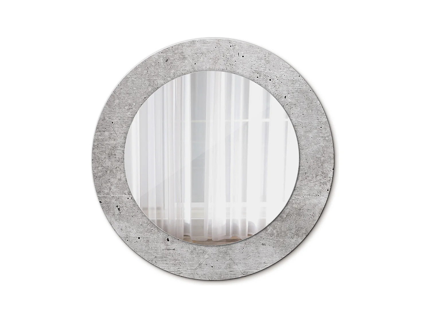 Specchio rotondo decorativo - Cemento grigio - 50 cm