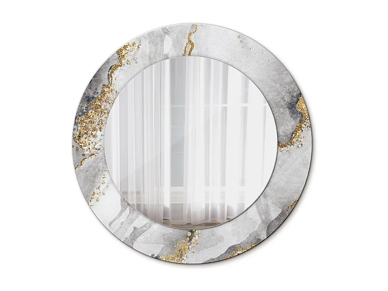 Runder dekorativer Spiegel - Marmormotiv - 50 cm