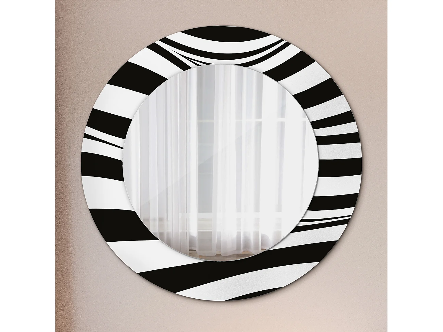 Dekorativer runder Spiegel - Abstrakte Welle - 50 cm