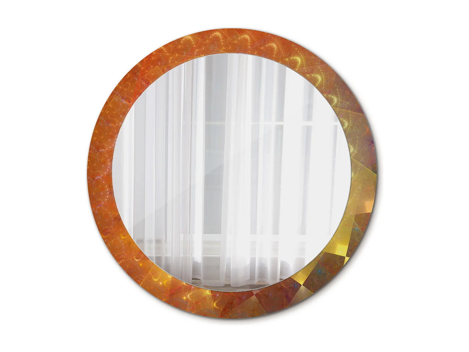 Miroir rond décoratif - Abstraction spirale - 80 cm