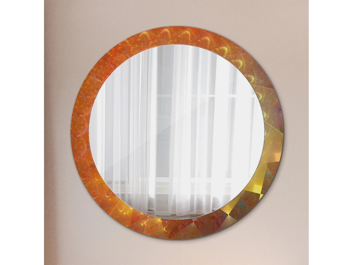 Ronde decoratieve spiegel - spiraalabstractie - 80 cm