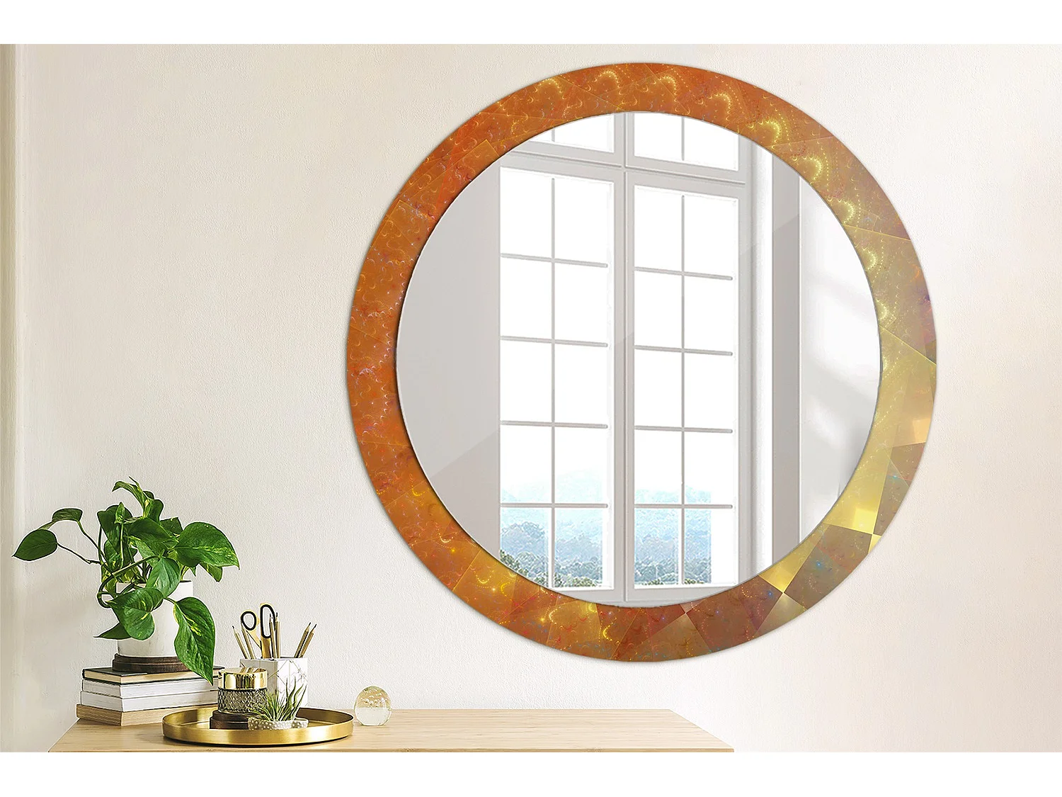 Ronde decoratieve spiegel - spiraalabstractie - 80 cm