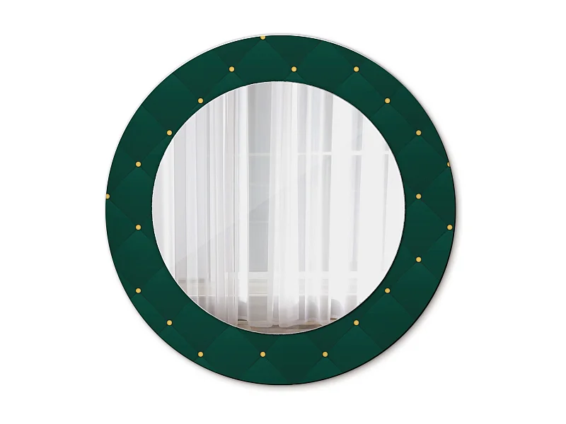 Decoratieve ronde spiegel - gewatteerd ontwerp - 50 cm